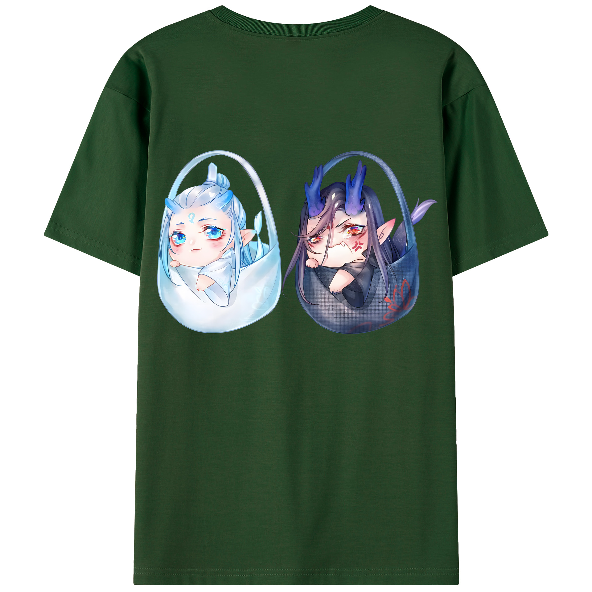 （画像用） Ne Zha 2 ナタ 魔童の大暴れ 綿100％半袖Tシャツ（背面プリント）